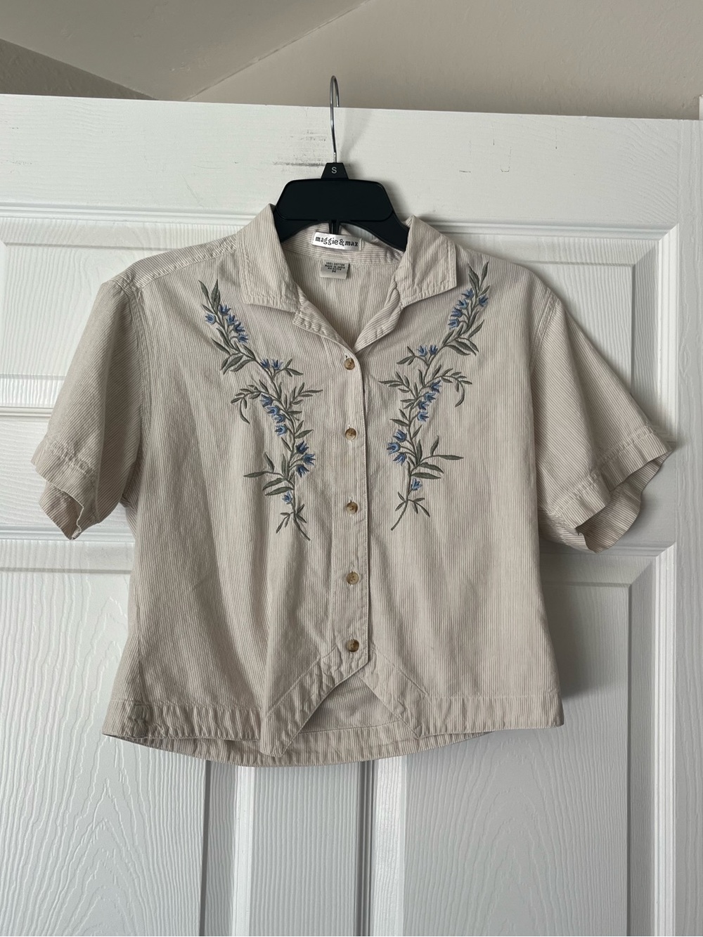 Maggie & Max Embroidered Button Down Shirt